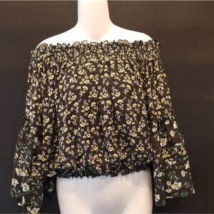 Free People NEW Boho Off Shoulder Top Long Sleeve Comfortable Women's Size XS